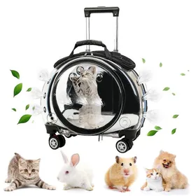 Comparer les prix de BIPLUT Caisse de transport Cage pour animal - Poignée - avec roulettes Pour chatchien - Noir