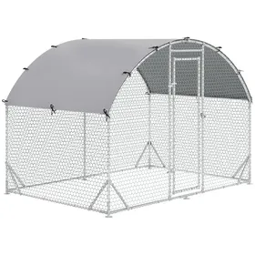 Meilleurs prix pour Plaque épaissiePoulailler Enclos en acier 280 x 190 x 197 cm Cage à poules avec couverture résistante aux UV porte enclos pour