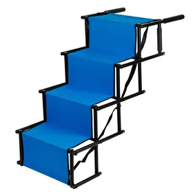 Comparer les prix de Escalier pour Chien à 4 Marches - LVHCMFOHM - Pliable - Portable - Charge Jusquà 50 kg - Bleu