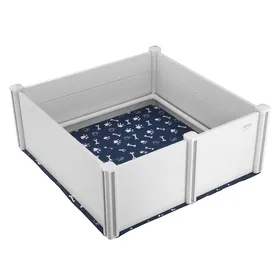 Meilleurs prix pour Parc de Mise Bas pour Chien-VEVOR-122x122x46 cm-Caisse de Mise Bas pour Chiens et Chiots-avec Rails et Tapis de Pipi Lavable-Blanc