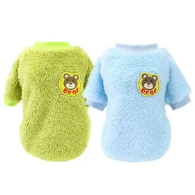 Meilleurs prix pour Pull polaire 2 pièces pour petits chiens vêtement chaud dhiver pour chiots et chats (bleu clair + vert avocat)