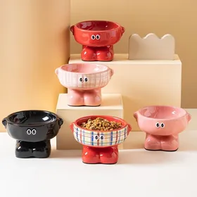 Meilleurs prix pour Gamelles pour animaux gamelles pour chats gamelles pour chiens  LANGTU  Tartan rose、Design unique série Little Monsters