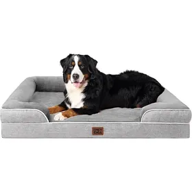 Meilleurs prix pour Panier Chien Xxl Orthopédique 132x104x20 cm Mémoire De Forme Déhoussable Lavable Canapé Imperméable Gris