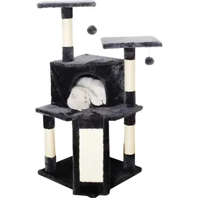 Comparer les prix de Arbre à chat griffoir 43 x 43 x 102 cm poteaux en sisal plateformes structure stable
