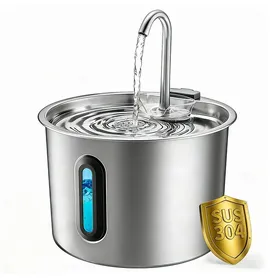 Comparer les prix de Fontaine a Eau Chat Automatique inox 2 2 L pour chat et chien – Pompe ultra-silencieuse fenêtre de u d’eau visible a FONTAINE A EAU