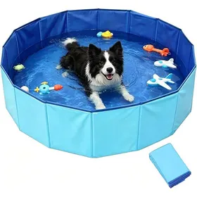 Meilleurs prix pour Piscine pour Chien60x20 cm Piscine Pliable pour Chien avec ValvePortable Piscine ChienPVC Pataugeoire pour Chien Bleu