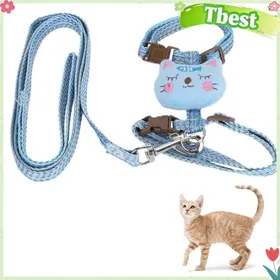 Comparer les prix de Harnais pour chat avec laisse - TBEST - Modèle I - Anti-perte - Réglable - Bleu