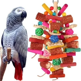 Comparer les prix de Jouet naturel à mâcher et à fourrager pour perroquet – Idéal pour les calopsittes les perruches les conures et les oiseaux YYV