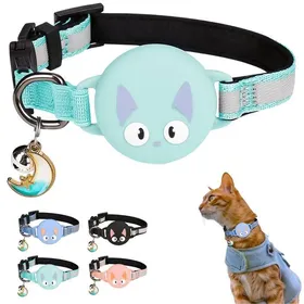 Meilleurs prix pour Collier Chat Airtag avec Accessoire Compatible avec Apple Airtag, Réfléchissant, Anti-Étranglement, Réglable - Turquoise