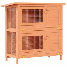 Meilleurs prix pour （1362516)Abris/cage pour petit animaux Scandinave - styleClapier dextérieur Enclos pour petits animaux 4 portes Bois