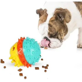 Comparer les prix de Jouets de puzzle interactifs pour chiens Friandises pour chiots couineurs Distributeur de nourriture Balle d'entraînement QI