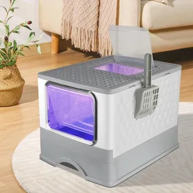 Meilleurs prix pour YIPEEMA. Bac à litière pour chat fermé et ouvert stérilisation UV 52*39*39cm gris.