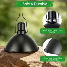 Comparer les prix de Lampe chauffante terrarium dôme avec ampoule E27 100 W 21 cm de diamètre support réflecteur portable chauffe pour tortue