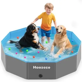 Comparer les prix de Piscine pour Chien 120x30 cm Bassin Renforcé pour Grands Chiens en PVC Durable Piscine Pliable Sécurisée 120*30cm ABRI DE PISCINE