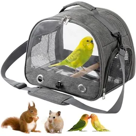Meilleurs prix pour Sac De Transport pour Oiseaux Cage De Voyage Pliable Sac À Dos De Transport Oiseau Rucksack Für Vögel Mit Holzstab (Gris)