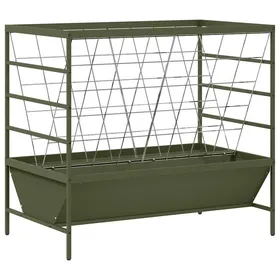 Comparer les prix de Nourrisseur pour animaux - vidaXL - Vert olive - 100x60x90 cm - Acier laminé à froid - Capacité 15 kg