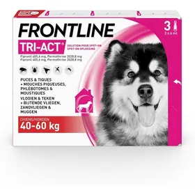 Meilleurs prix pour Tri-Act Chien-Anti PucesTiquesMoustiquesPhlébotomes & Mouches-Traitement Radical En 6h-Pour Très Gros Chien De 40 à 60 kg