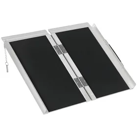 Meilleurs prix pour Rampe de Fauteuil Roulant HOMCOM Rampe de Chargement Rampe d'accès antidérapante Pliable avec Bordures de sécurité alu. Noir