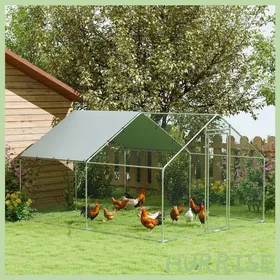 Meilleurs prix pour Cocosity Poulailler Grand Poulailler En Métal Avec Couverture Imperméable Et Anti-Uv Cage Pour 10-15 Poules 3 X 34 X 19M