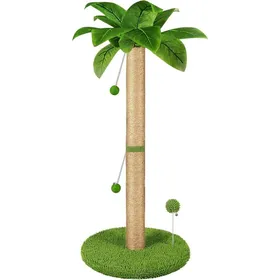 Comparer les prix de Arbre à chat de 82 cm de haut avec corde en sisal de qualité supérieuredeux balles suspendues interactives et jouets à ressort
