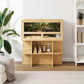 Comparer les prix de MOT10697-Base de Terrarium avec étagère Marron 80 x 40 x 50 cm OSB