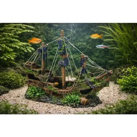 Meilleurs prix pour Décoration aquarium grande épave de navire cachettes poissons 31 cm