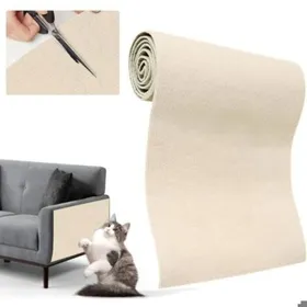 Meilleurs prix pour Tapis à gratter autocollant 200x40 cm pour chat – Protège canapé découpable beige