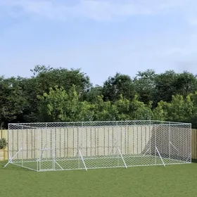 Comparer les prix de CLARENCE Chenil - VIDAXL - Pour multiples utilisation - pour chiens argenté 8x4x2 m acier galvanisé FR607