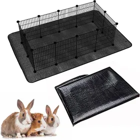 Comparer les prix de Tapis de parc pour animaux imperméable et réutilisable - 150 x 100 cm couleur noire - Pour lapins furets et autres petits animaux
