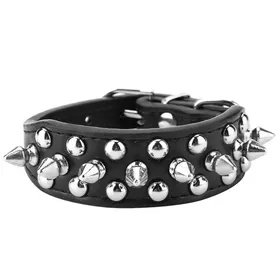 Comparer les prix de Collier pour animal de compagnie - Élégant - Cuir PU - Confortable - Noir - Pour chien