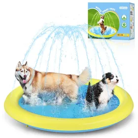 Meilleurs prix pour Nobleza - Piscine pour Chiens Grande, D170cm/67in, 0.55cm Épaississant Tapis de Jeu d'Eau pour Chiens avec