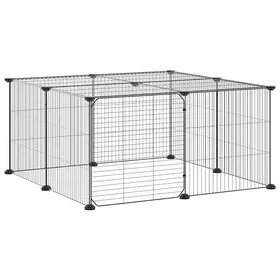 Meilleurs prix pour Meilleures Poulailler-Enclos-Cage animaux - de com - MODERNE Cage animaux de compagnie à 12 panneaux et porte Noir 35x35 cm 26129