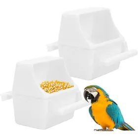 Comparer les prix de 2 Pièces Mangeoire Oiseaux Anti-Gaspillage, Mangeoire Oiseaux Cage, Mangeoire/Comodor Interieur Exterieur pour Oiseau, pour cana