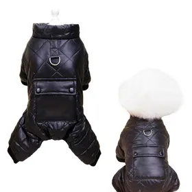 Meilleurs prix pour Veste dhiver pour chien combinaison de neige chaude et intégrale manteau coupe-vent pour chien par temps froid (noir)