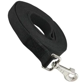 Meilleurs prix pour Laisse pour chien en toile de coton de 2,5 cm de large, 4,5 m de long pour l'entraînement, bouton-pression pivotant, noir