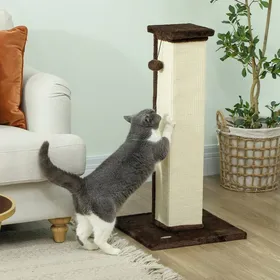 Comparer les prix de Griffoir pour chat poteau griffoir chat en sisal et peluche boule suspendue base stable 41 x 41 x 81 cm marron et crème