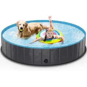 Comparer les prix de Piscine pour Chien PliablePVC Chien Piscine Baignoire Bassin pour Animaux Antidérapant Bassin XL (160 x 30 cm) Gris Foncé