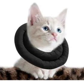 Comparer les prix de Collerette pour Chat réglable Collier De Récupération Doux pour Chat Collier De Protection pour Animaux Après Chirurgie (S Noir)