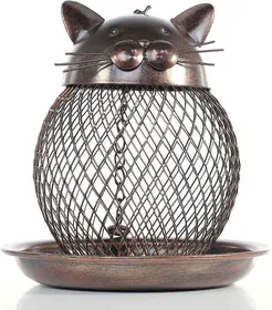 Meilleurs prix pour Mangeoire à oiseaux en forme de chat  Distributeur de graines pour oiseaux  Décoration de jardin vintage  Décoration extérieure