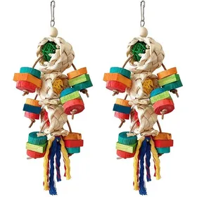 Comparer les prix de Lot de 2 jouets pour oiseaux perroquets de taille moyenne et grande en bois naturel pour perroquets gris dAfrique aras YYV