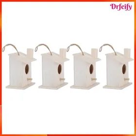 Meilleurs prix pour Maison doiseau - AKOZON - Nichoir suspendu - Bois platane - Cordes suspendues - Lot de 4