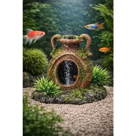 Comparer les prix de Décoration aquarium amphore cachette poisson avec prise pompe a air