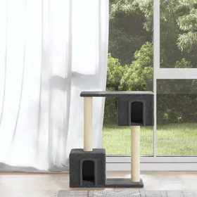 Meilleurs prix pour Arbre à Chat avec Griffoirs - vidaXL - bois dingénierie - gris foncé - 60 cm@jgt83d