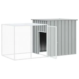 Comparer les prix de Clapier en acier galvanisé - WIENS - 200x91x100 cm - Gris - Porte 465x85 cm - Ventilé - Sécurité renforcée