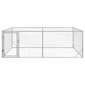 Meilleurs prix pour Chenil dextérieur - VENTE-FLASH - pour chiens porte 3x2x1 m acier galvanisé - Pour rongeurs @65869229