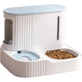 Comparer les prix de Distributeur automatique de nourriture et deau pour chats gamelle à gravité pour croquettes et abreuvoirs 2 en 1 (VERT)