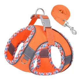 Meilleurs prix pour Harnais pour chien en nylon - Phoesky - Motif uni - Orange - XS - Maille jacquard - Bande réfléchissante
