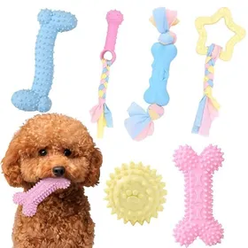 Comparer les prix de Jouet Mâcher Chiot - 6 Pièces Corde Coton Caoutchouc Dentition Cuneary