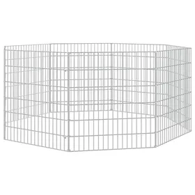 Comparer les prix de Enclos pour animaux - vidaXL - 8 panneaux - 54x60 cm - Fer galvanisé - Argent - Maille 20x3 cm - Assemblage requis