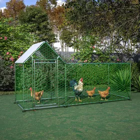 Meilleurs prix pour Hühnerstall Freilaufgehege 3x1x15 m en métal galvanisé avec toit PE étanche serrure de sécurité argent